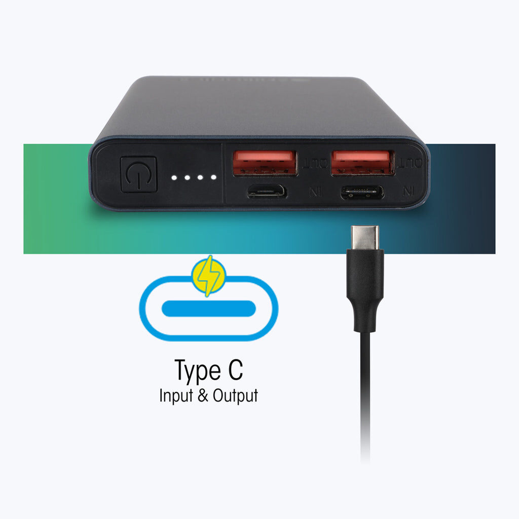 Zebronics ZEB-MD10000MQ 10000mAh PowerBank – Type C Input and Output Ports with LED Indicator