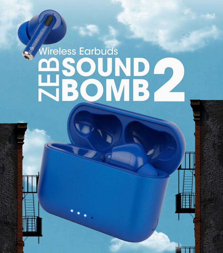 Zebronics Zeb Sound Bomb 2 Earbuds Bluetooth Wireless Headset – Upto 14hrs Backup Time