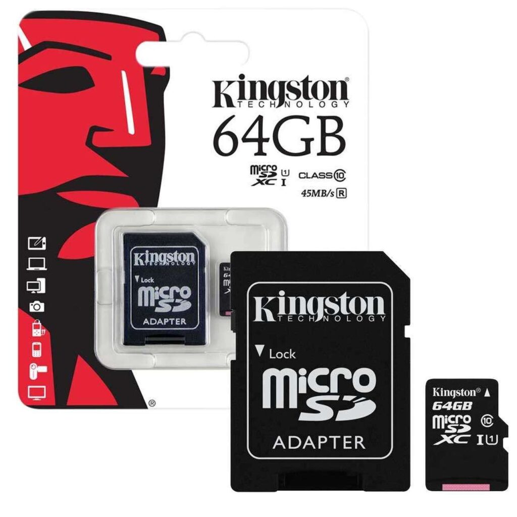 64GB Kingston Micro SD Memory Card – Class 10