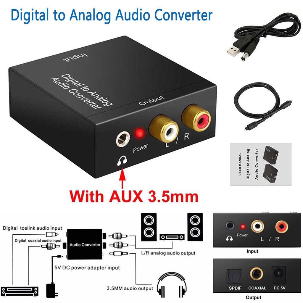 Digital To Analog TV Convertor Adapter Box – with Aux 3.5mm Audio jack
