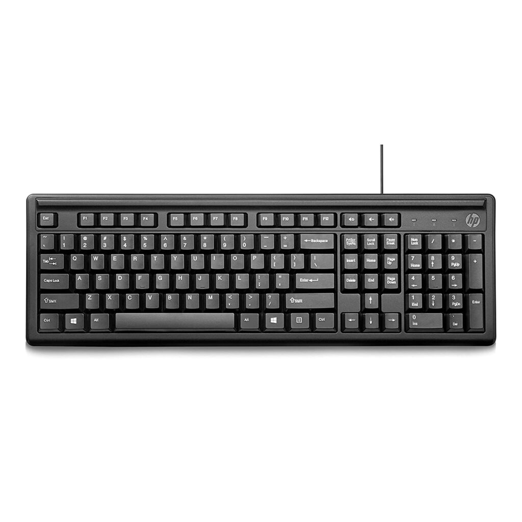 HP 100 USB Wired Standard Keyboard for PC Computer