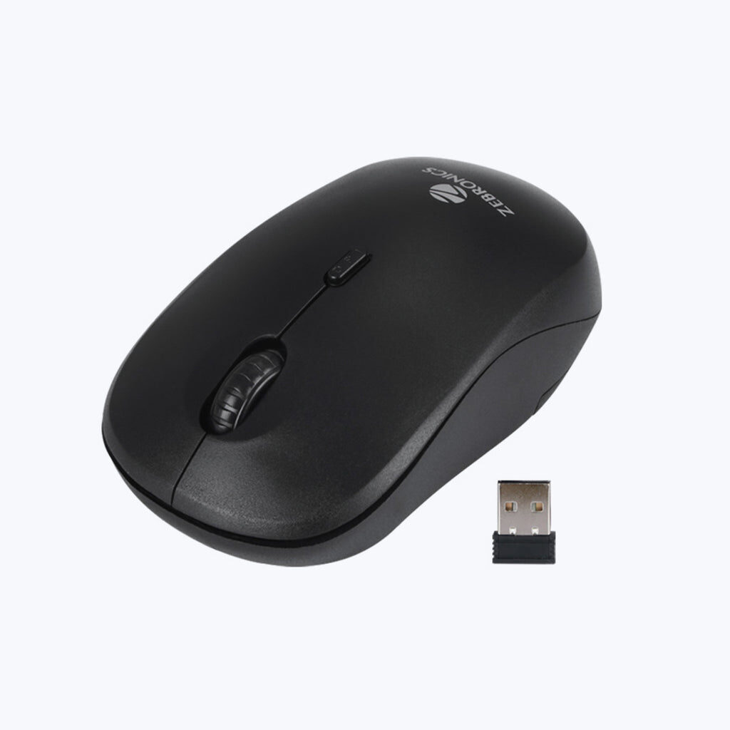 Zebronics Zeb-Bold Wireless Optical Mouse with USB Nano Receiver – For PC Macbook and Laptops