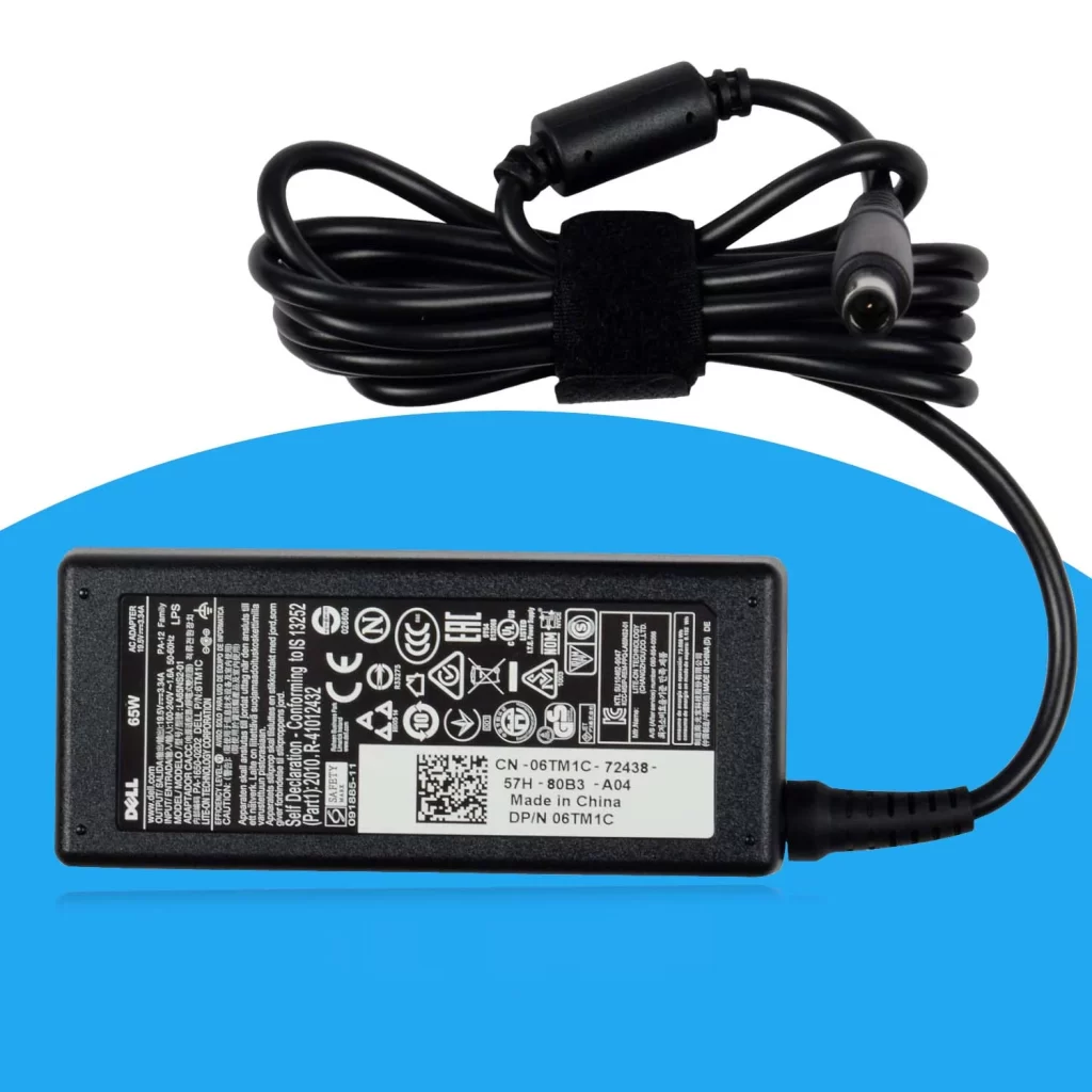 Genuine Dell 15 3521 Original 65w adapter charger for Inspiron 15R 5520 55 (19.5V, Black)
