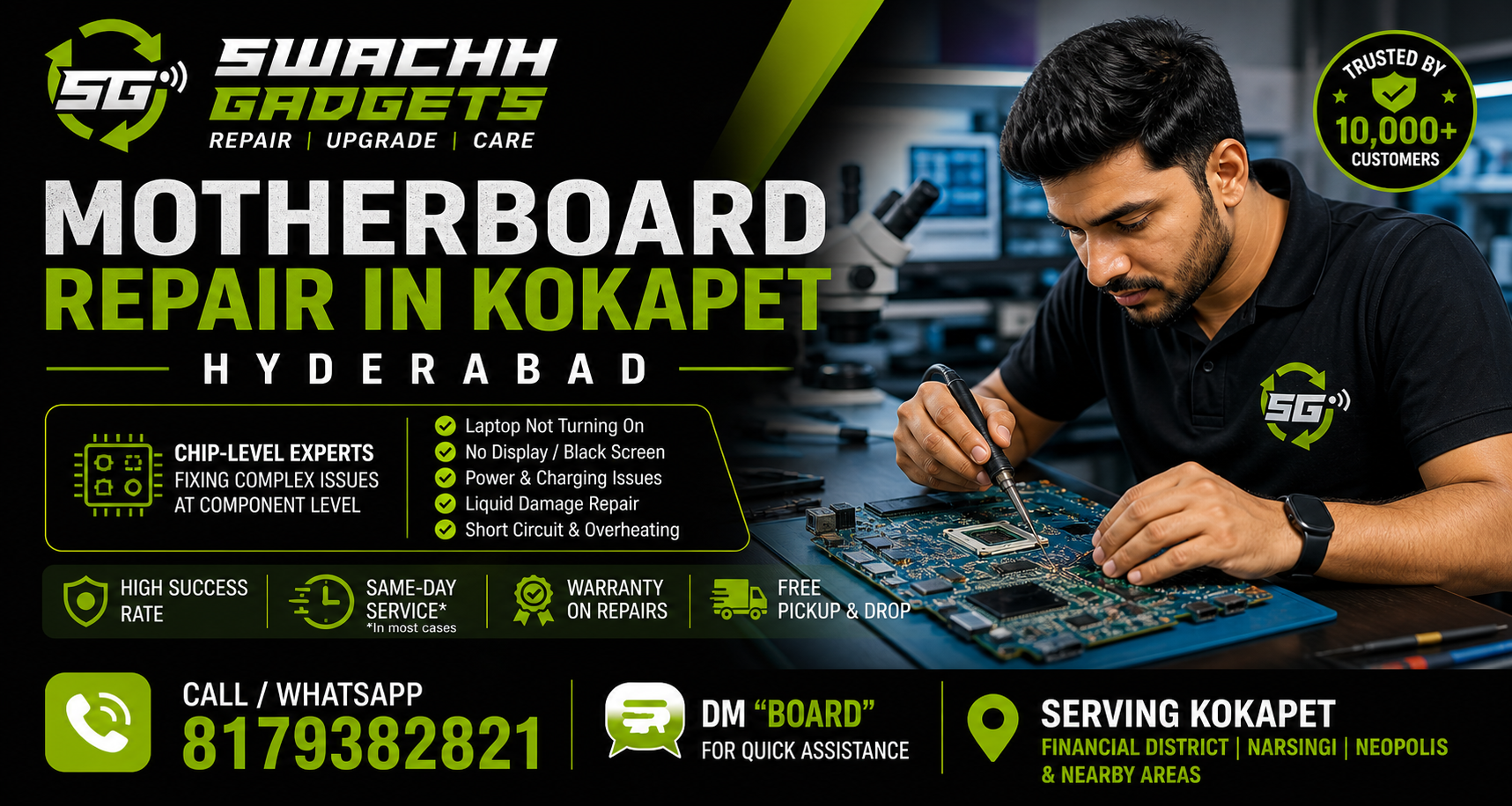 Laptop Motherboard repair in Kokapet Hyderabad