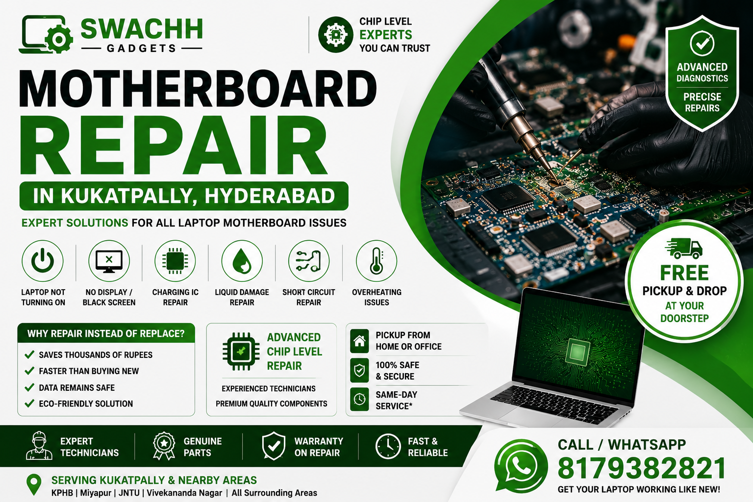 Laptop Motherboard repair in kukatpally hyderabad