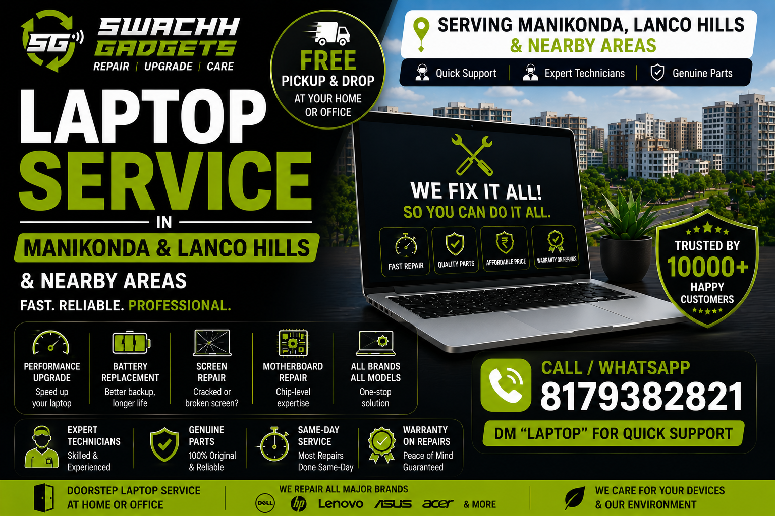 Laptop Repair Service in Manikonda Lanco Hills
