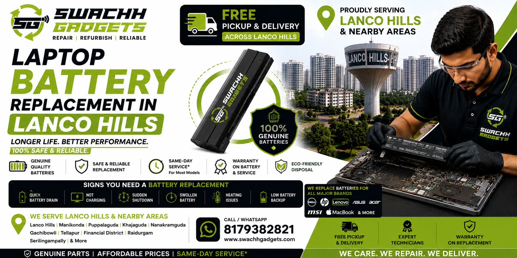 laptop battery replacement in lanco hills hyderabad