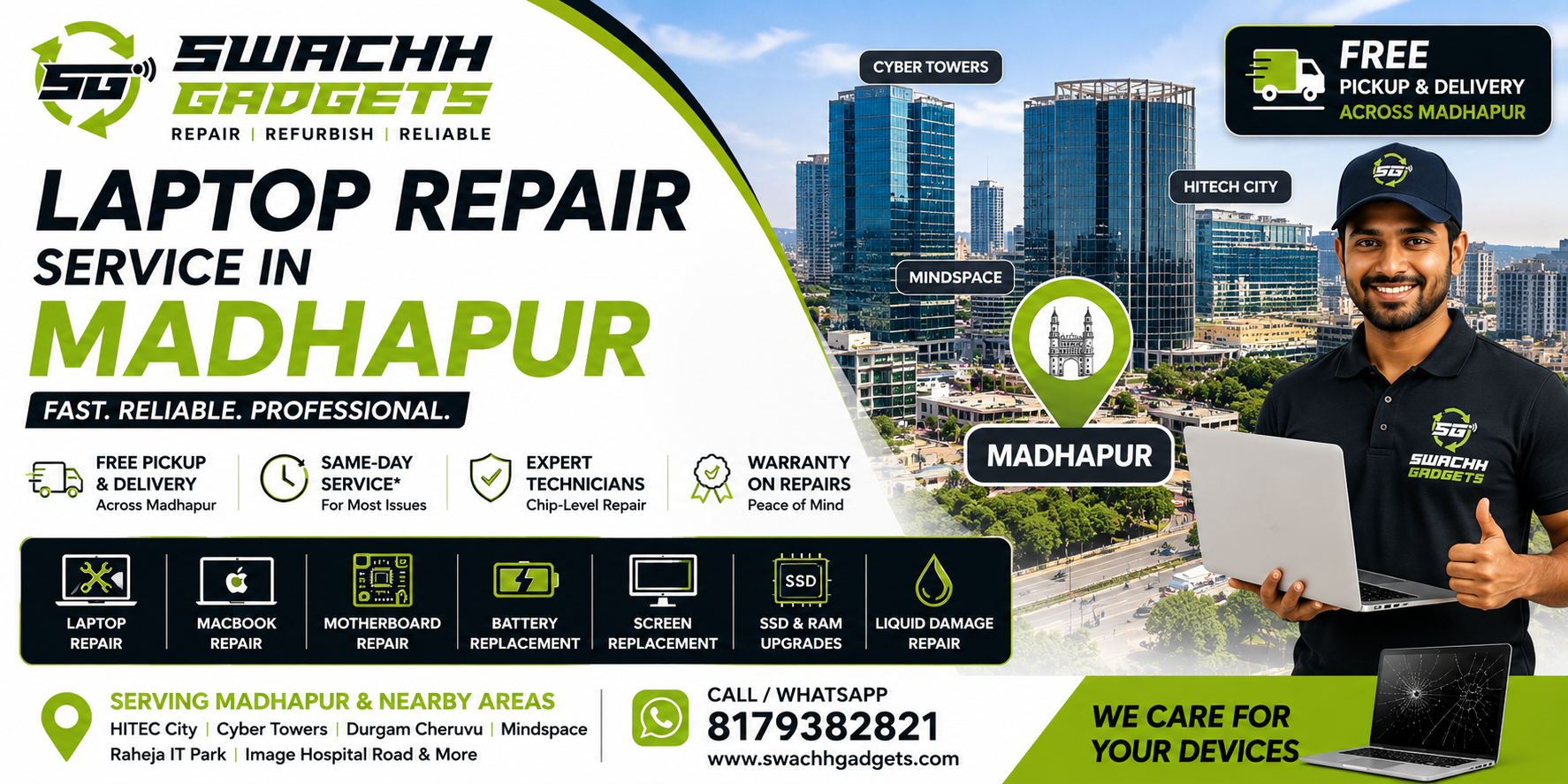 laptop repair service in madhapur hyderabad