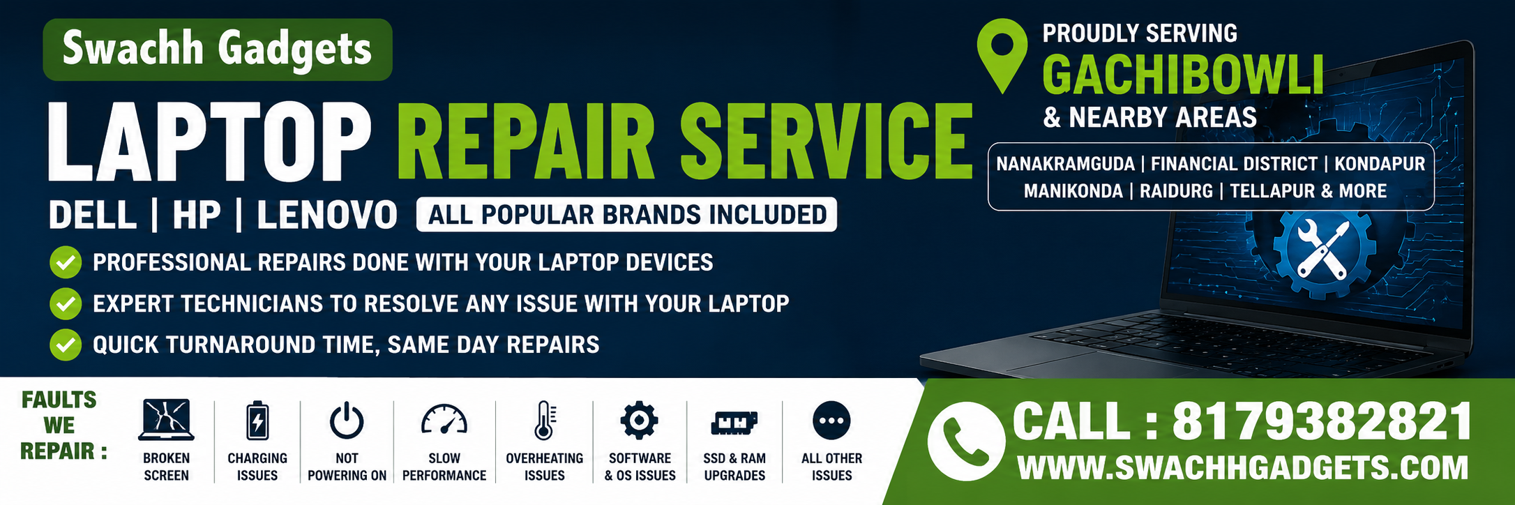 laptop repair service in gachibowli hyderabad