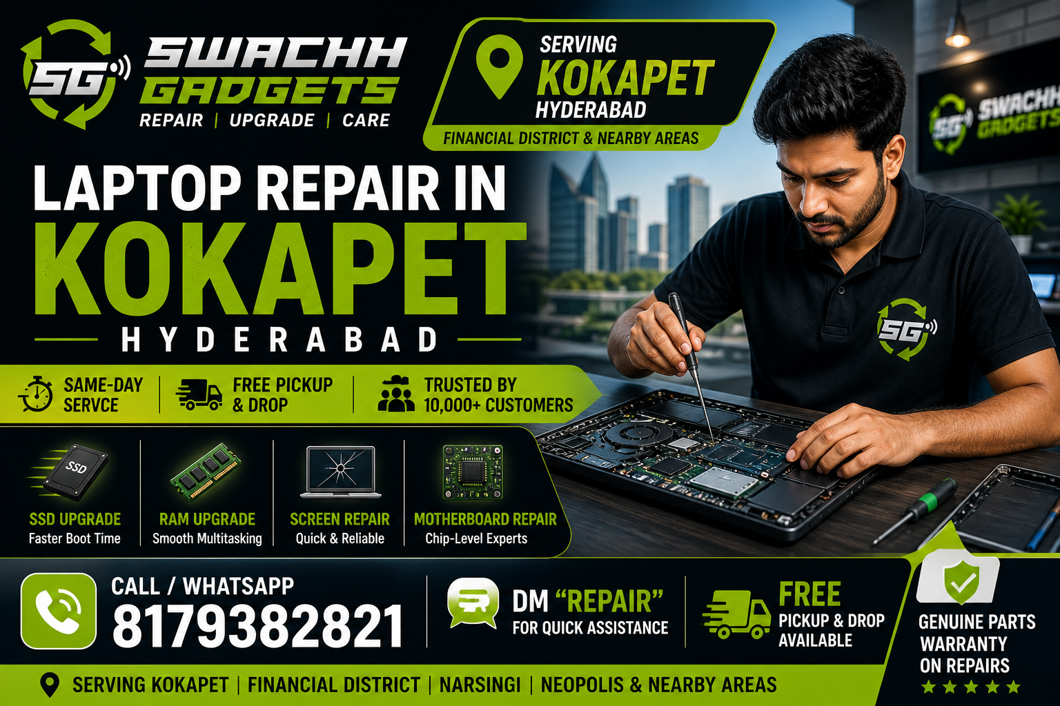 laptop repair service in kokapet hyderabad